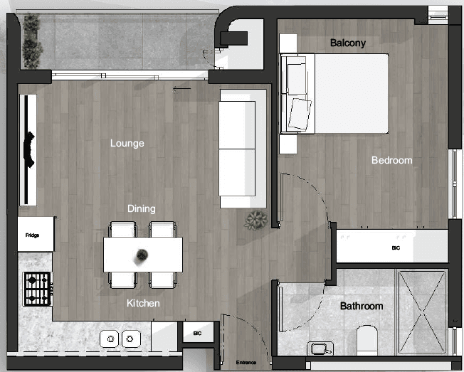 1 Bedroom - Unit 108
