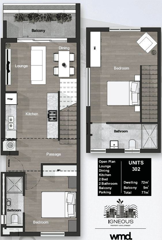 2 Bedroom Loft - Unit 302