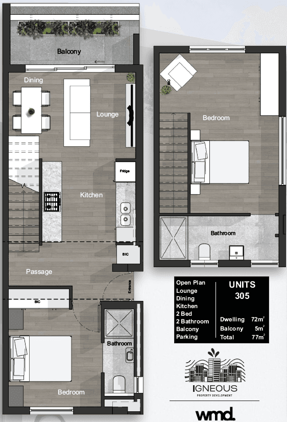 2 Bedroom Loft - Unit 305