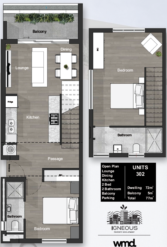 2 Bedroom Loft - Unit 302
